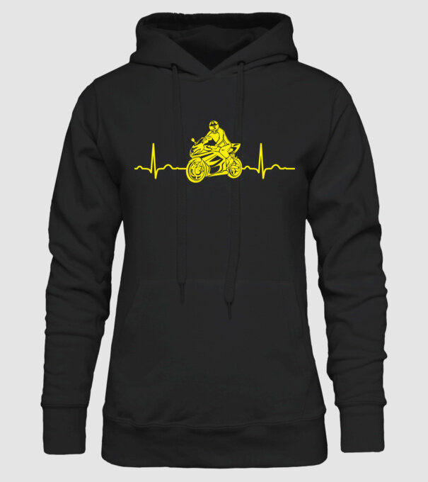 EKG motoros minta fekete pólón