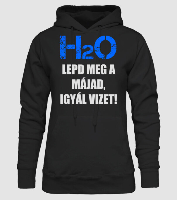 H2O minta fekete pólón