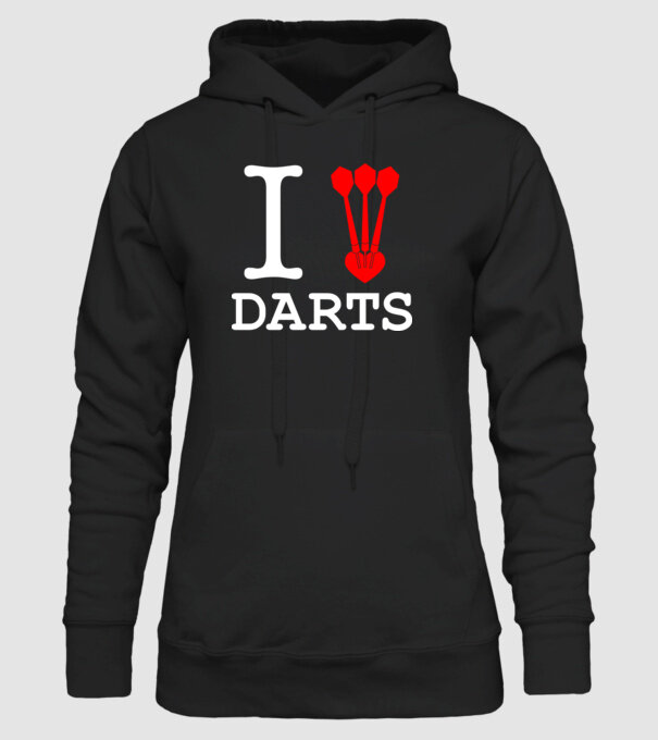 I Love Darts minta fekete pólón