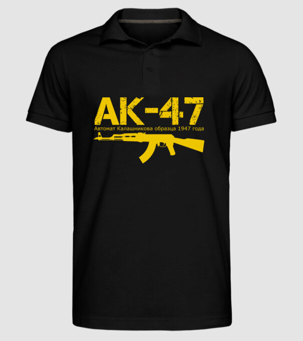 AK-47 minta fekete pólón