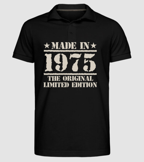 Made in 1975 minta fekete pólón
