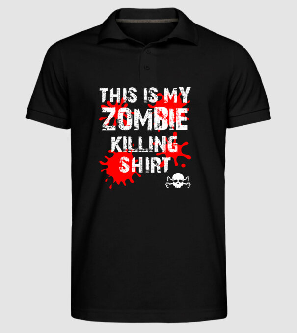 Zombie killing shirt minta fekete pólón