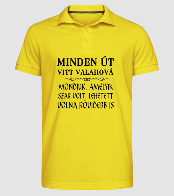 Minden út 2 minta sárga pólón