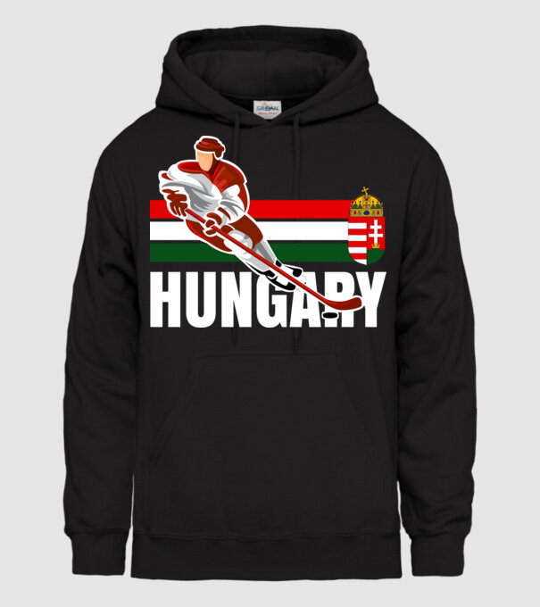 IceHockey Hungary minta fekete pólón
