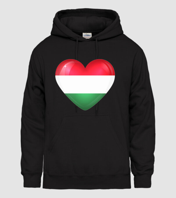 Magyar szív minta fekete pólón