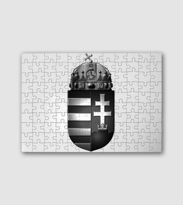 Címer (szürke) minta fehér pólón