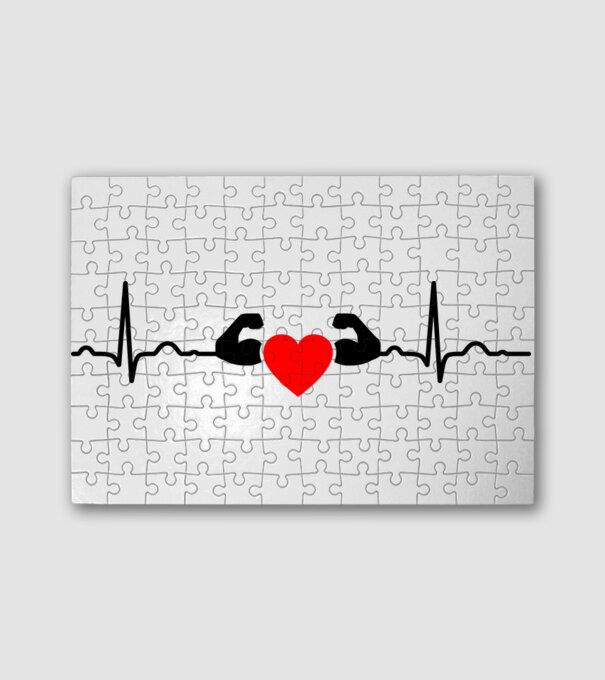 EKG testépítő minta fehér pólón
