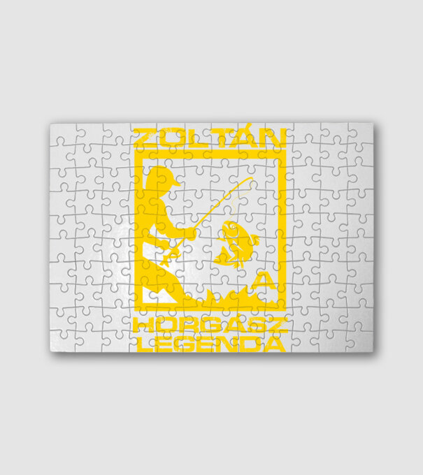 Horgász legenda - Zoltán minta fehér pólón