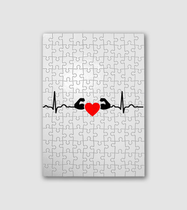 EKG testépítő minta fehér pólón