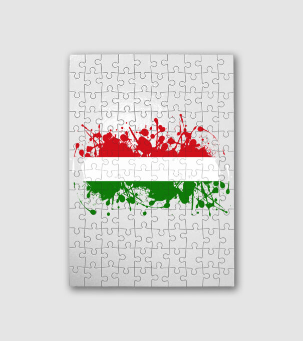 HUN flag (festékes) minta fehér pólón