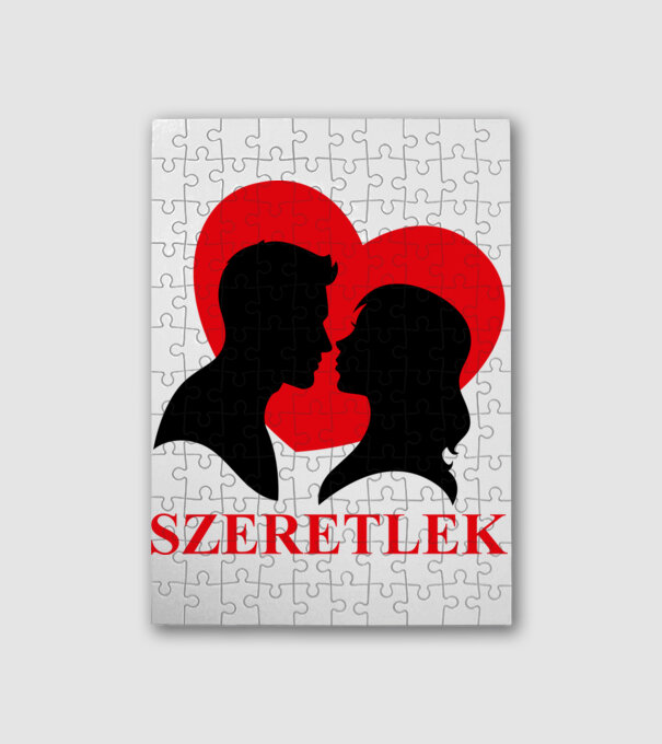 Szeretlek minta fehér pólón