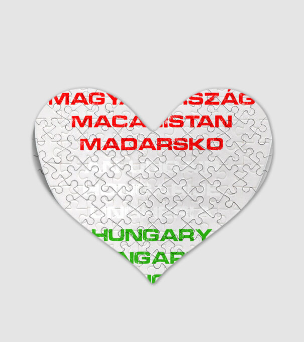 Magyarország (több nyelven) minta fehér pólón