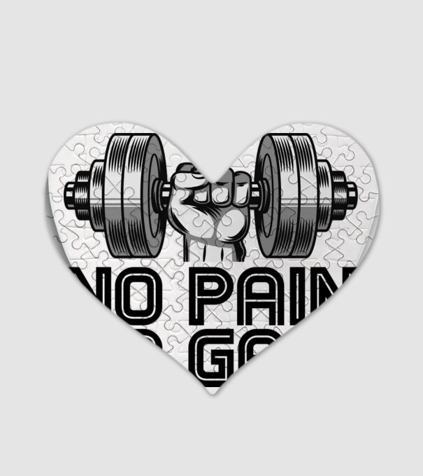 No Pain - No Gain minta fehér pólón