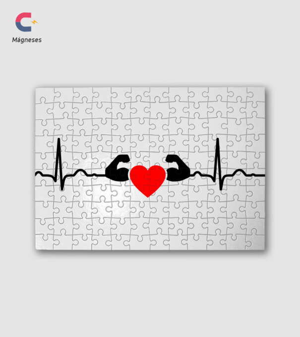 EKG testépítő minta fehér pólón