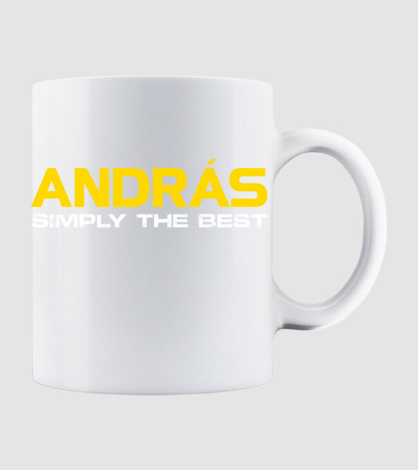 András (Egyszerűen a legjobb) minta fehér pólón