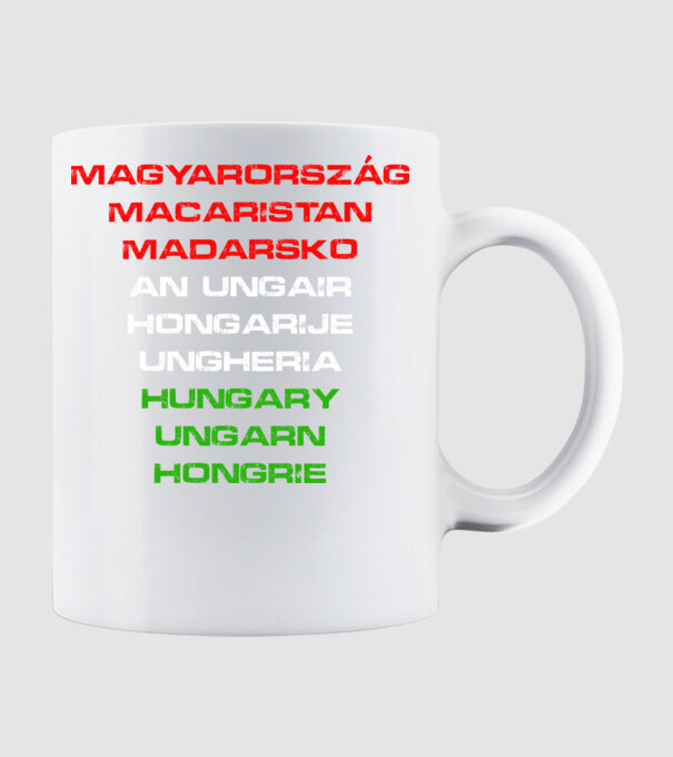 Magyarország (több nyelven) minta fehér pólón