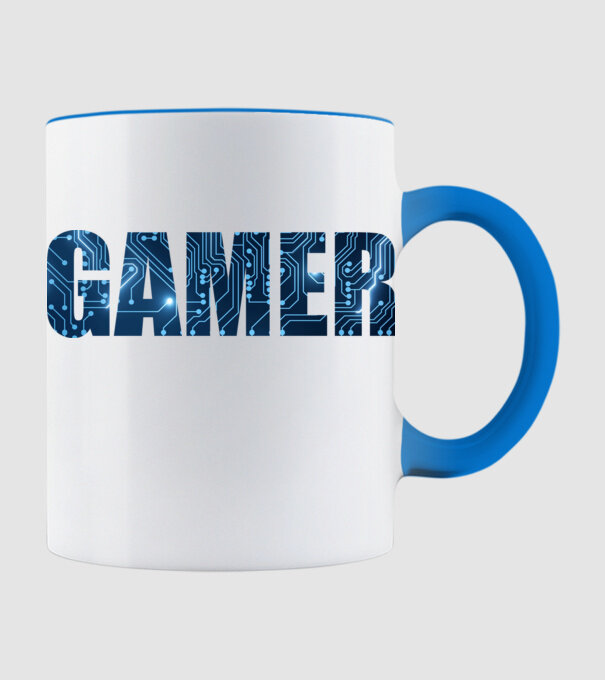 Gamer minta világoskék pólón