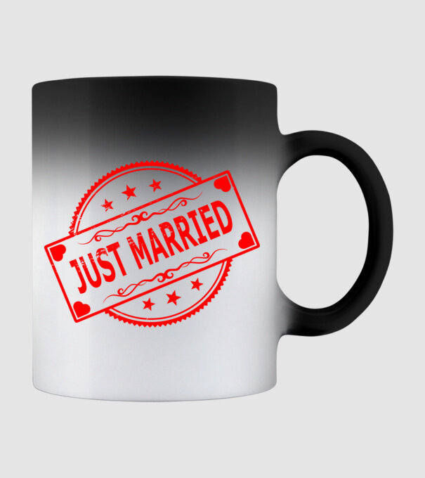 Just Married  minta fekete pólón