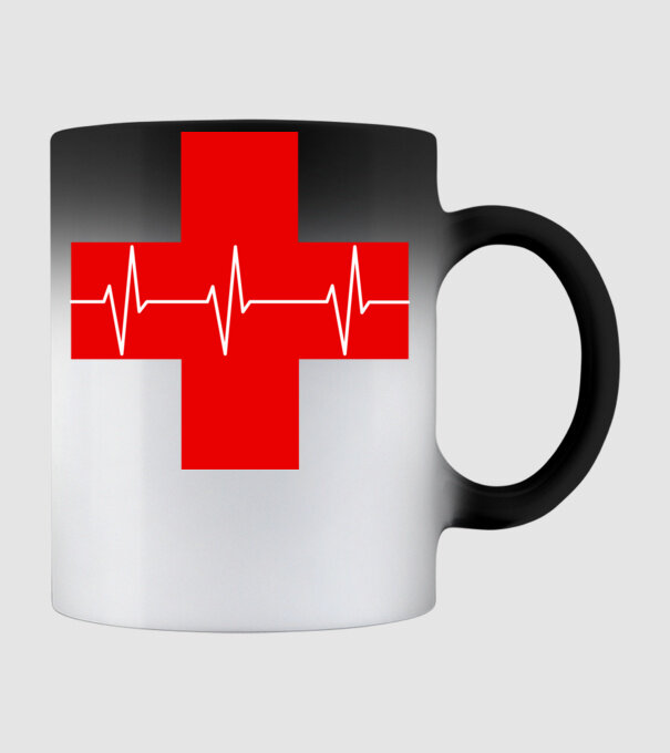 Red Cross EKG minta fekete pólón
