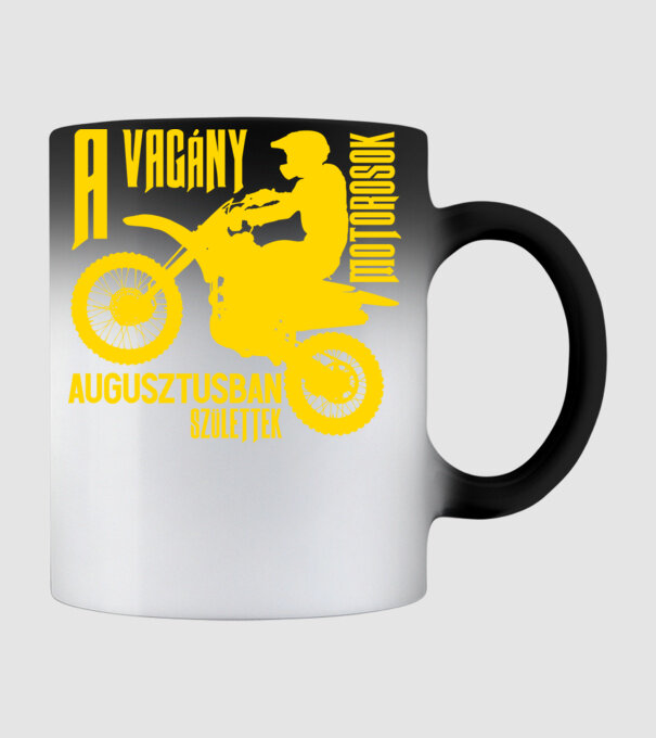 Vagány motoros (augusztus) minta fekete pólón