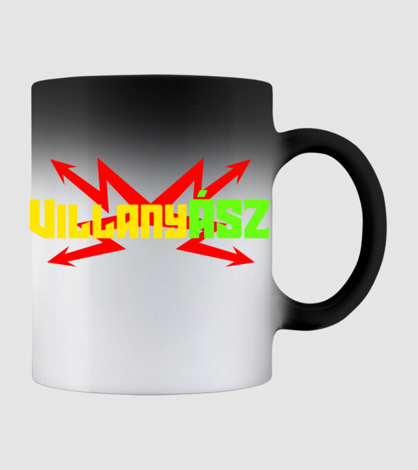 VillanyÁSZ minta fekete pólón