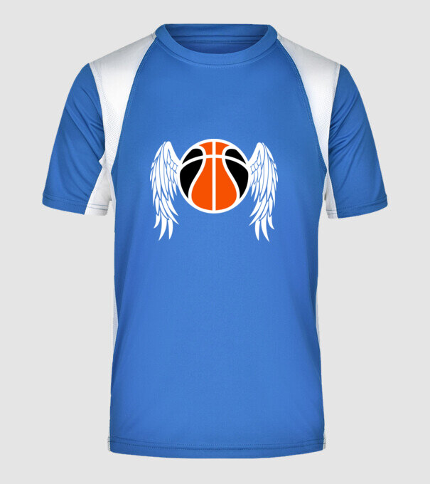 Basket Wing minta királykék pólón