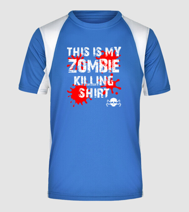 Zombie killing shirt minta királykék pólón