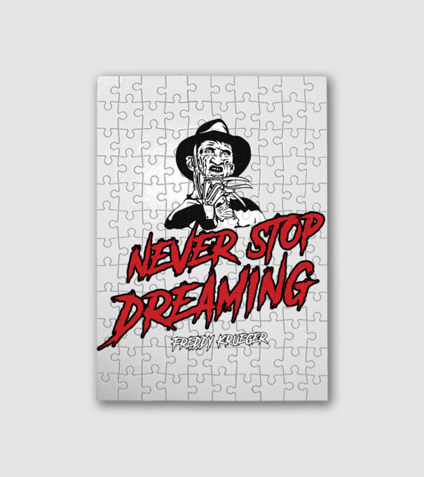 Freddy Krueger idézet minta fehér pólón