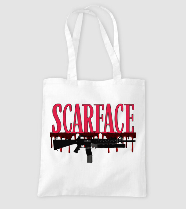SCARFACE minta fehér pólón