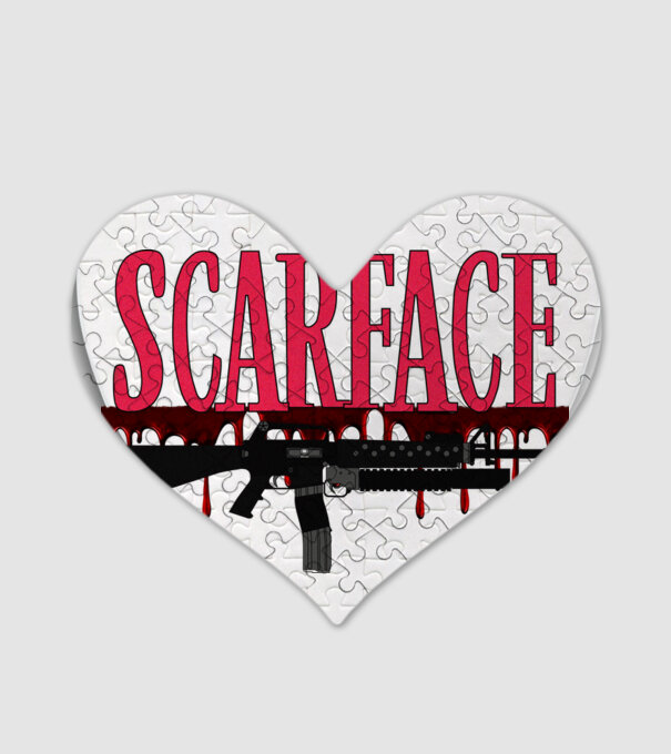 SCARFACE minta fehér pólón