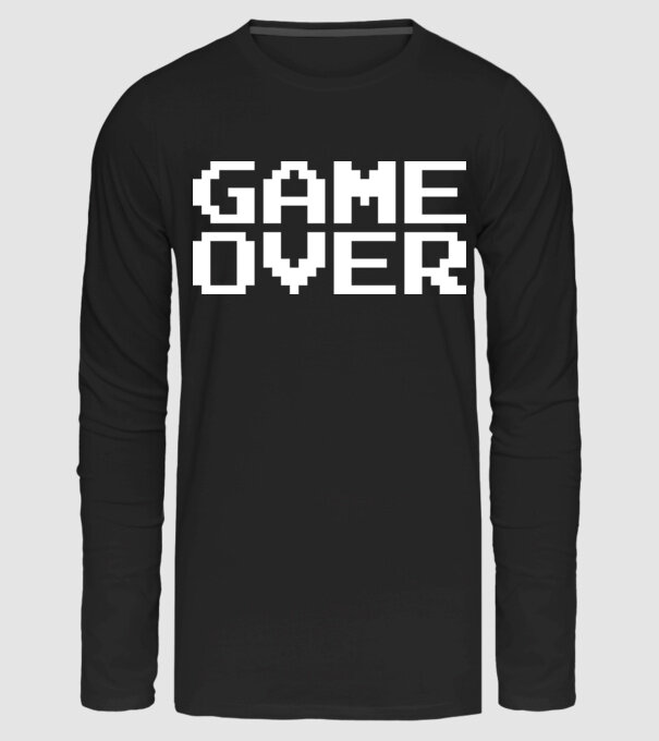 Game Over 8-bit minta fekete pólón