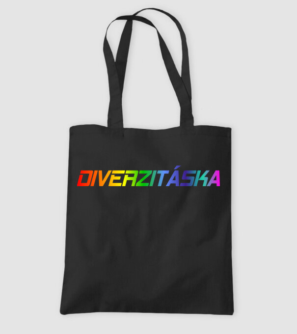 Tele van pakolva a diverzitáska! minta fekete pólón
