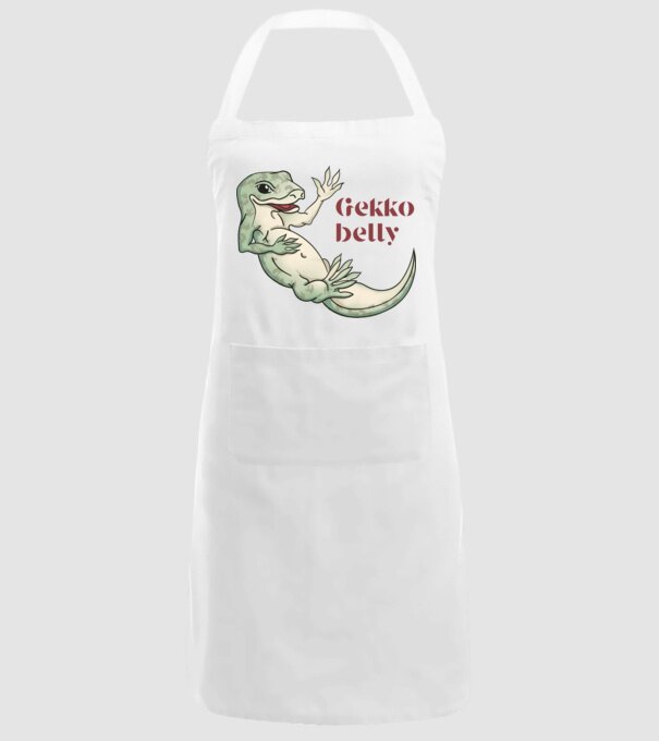 gekkó pocak minta fehér pólón