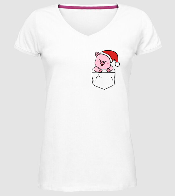 Pocket_Pig_01 minta fehér pólón