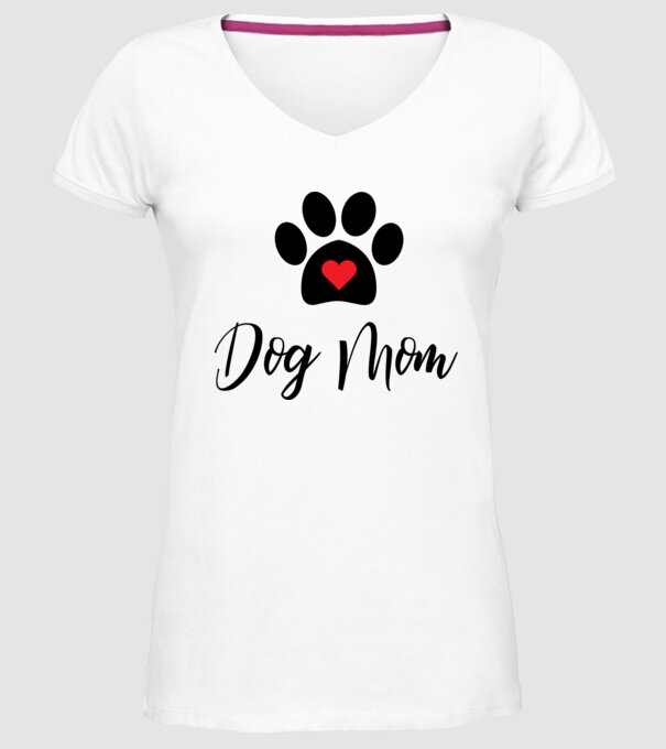 Dog Mom minta fehér pólón