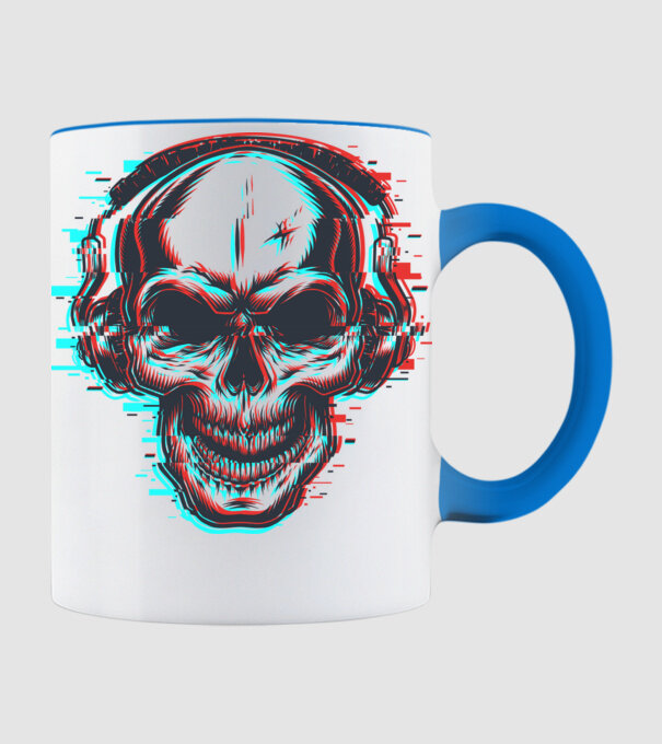 skull minta világoskék pólón