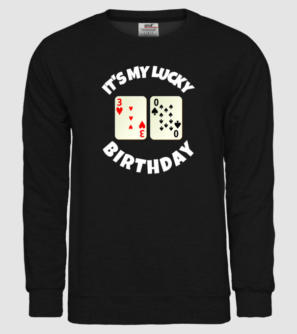 30 POKER SZÜLINAP minta fekete pólón