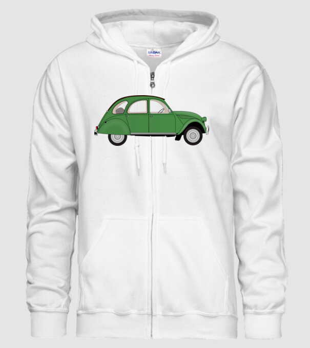 Citroen Kacsa minta fehér pólón