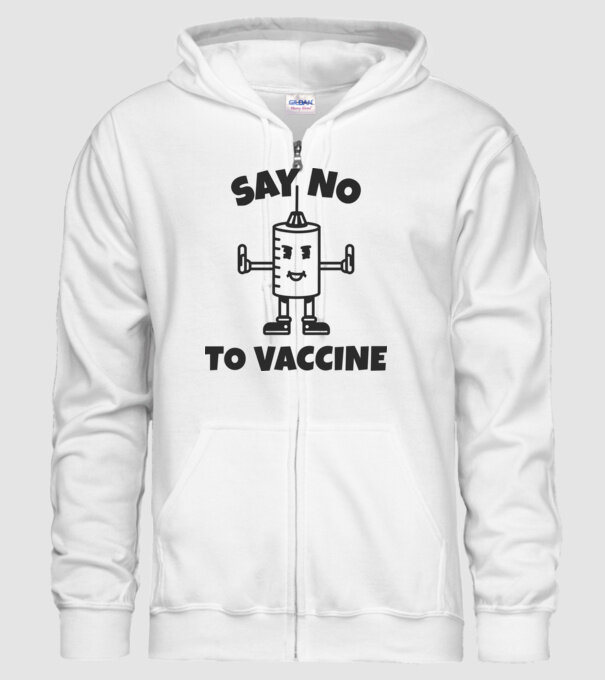 SAY NO TO VACCINE minta fehér pólón