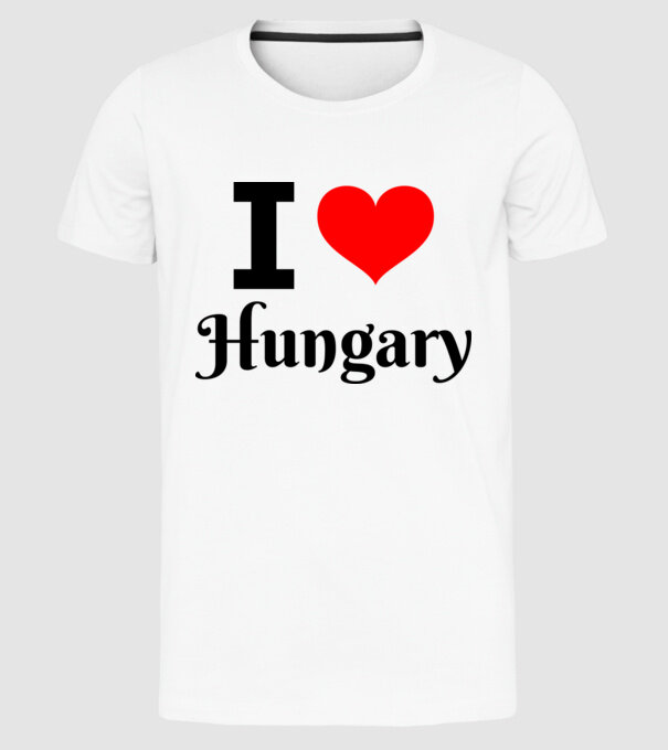 I love Hungary minta fehér pólón
