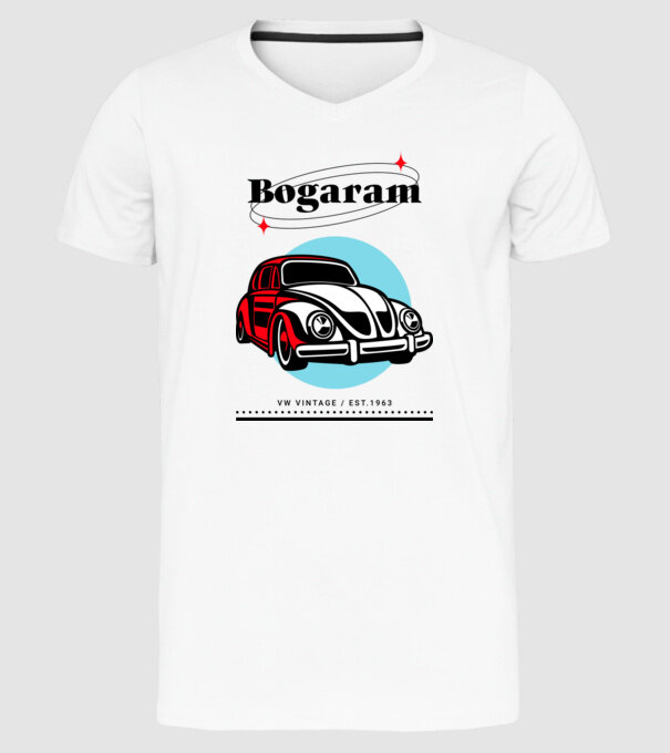 Volkswagen Bogár minta fehér pólón