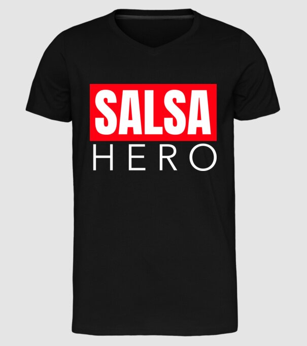 SALSA HERO minta fekete pólón