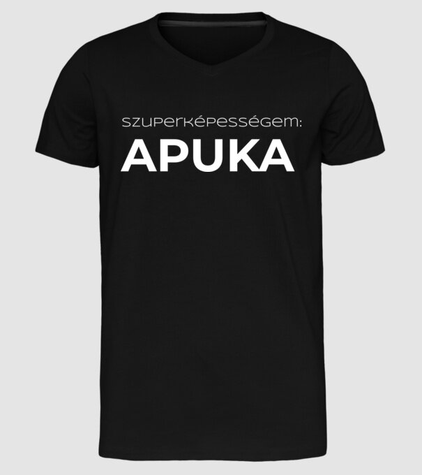 SZUPERKÉPESSÉGEM APUKA minta fekete pólón