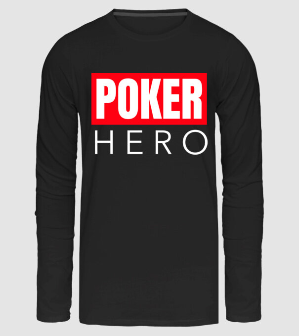 POKER HERO minta fekete pólón