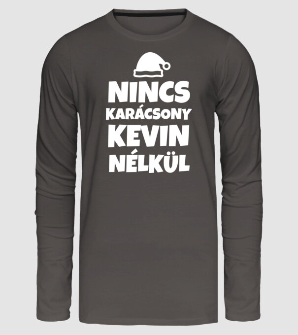 NINCS KARÁCSONY KEVIN NÉLKÜL minta sötétszürke pólón