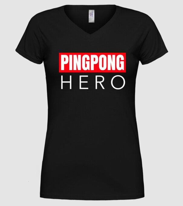 PINGPONG HERO minta fekete pólón