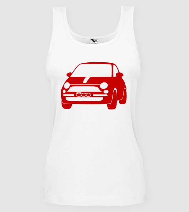 Fiat 500 minta fehér pólón