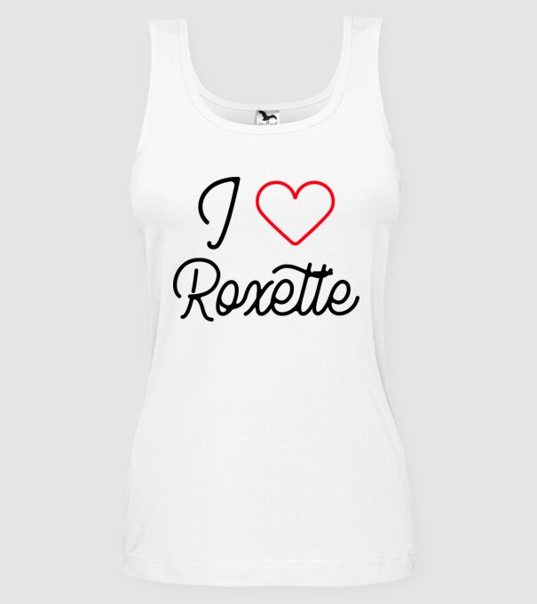 I love Roxette minta fehér pólón
