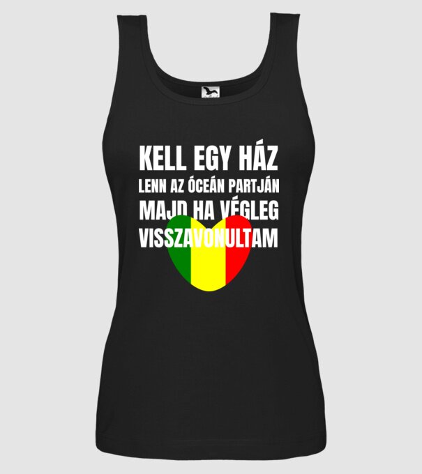 Kell egy ház lenn az óceán partján minta fekete pólón