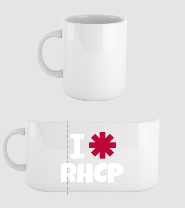 i LOVE RHCP minta fehér pólón